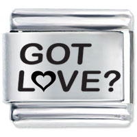 Italian Charms - got love laser italian charm Image.