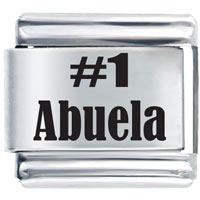 Italian Charms - number 1 grandma abuela laser italian charm Image.
