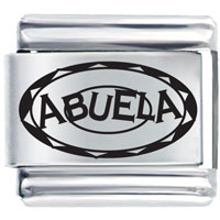 Italian Charms - oval abuela grandma laser italian charm Image.
