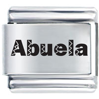 Italian Charms - zigzag abuela grandma laser italian charm Image.