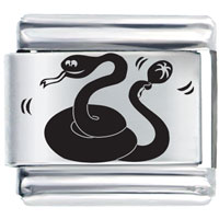 Italian Charms - musical rattlesnake laser italian charm Image.