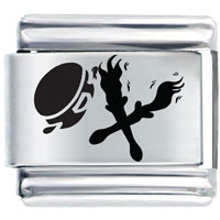 Italian Charms - tamborine music celebration laser italian charm Image.