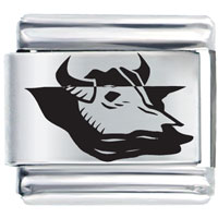 Italian Charms - bull animal laser italian charm Image.