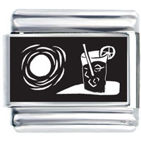 Italian Charms - summertime cold drink laser italian charm Image.