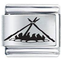 Italian Charms - campfire laser italian charm Image.