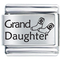 Italian Charms - grand daughter socks laser italian charm Image.