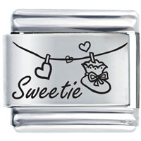 Italian Charms - sweetie heart necklace laser italian charm Image.