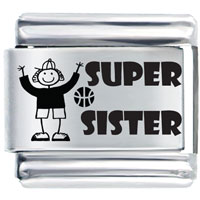 Italian Charms - super sister laser italian charm Image.