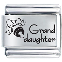 Italian Charms - grand daughter bottle laser italian charm Image.