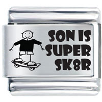 Italian Charms - super skater laser italian charm Image.