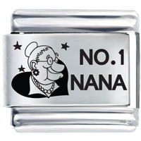 Italian Charms - number 1 nana laser italian charm Image.