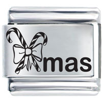 Italian Charms - laser candy cane christmas italian charm Image.