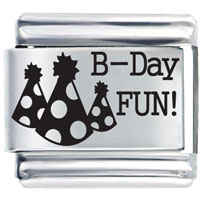 Italian Charms - birthday hat party laser italian charm Image.