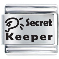 Italian Charms - secret keeper laser italian charm Image.
