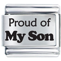 Italian Charms - proud of my son laser italian charm Image.