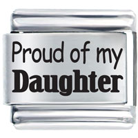 Italian Charms - proud of daughter laser italian charm Image.