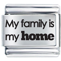 Italian Charms - family is home laser italian charm Image.