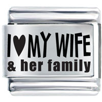 Italian Charms - i love wife and family laser italian charm Image.
