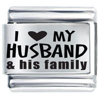Italian Charms - i love husband and family laser italian charm Image.