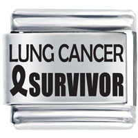 Italian Charms - lung cancer survivor laser italian charm Image.