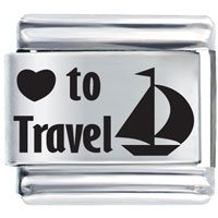 Italian Charms - laser love to travel italian charm Image.