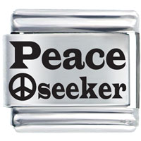 Italian Charms - peace seeker laser italian charm Image.