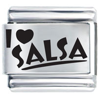 Italian Charms - i love salsa laser italian charm Image.