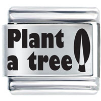 Italian Charms - plant a tree laser italian charm Image.