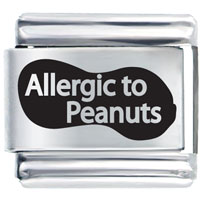 Italian Charms - allergic to peanuts laser italian charm Image.