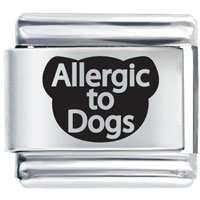 Italian Charms - allergic to dogs laser italian charm Image.