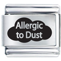 Italian Charms - allergic to dust laser italian charm Image.
