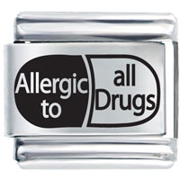 Italian Charms - allergic to all drugs laser italian charm Image.
