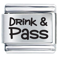 Italian Charms - drink and pass laser italian charm Image.
