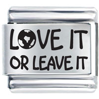 Italian Charms - love earth or leave laser italian charm Image.