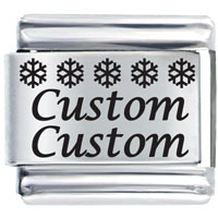 Italian Charms - snowflake custom laser italian charm Image.