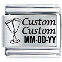 Italian Charms - celebration name and date custom laser italian charm Image.
