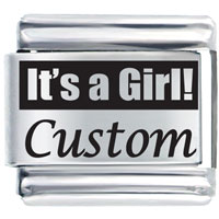 Italian Charms - it's a girl custom laser italian charm Image.