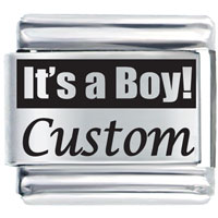 Italian Charms - it's a boy custom laser italian charm Image.