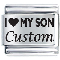 Italian Charms - i love my son custom laser italian charm Image.
