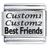 Italian Charms - best friends custom laser italian charm Image.