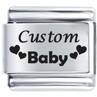 Italian Charms - custom baby hearts laser italian charm Image.