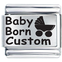 Italian Charms - baby born custom date laser italian charm Image.