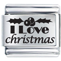 Italian Charms - i love christmas laser italian charm l_p1475 Image.