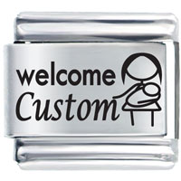 Italian Charms - welcome baby custom laser italian charm Image.