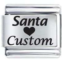 Italian Charms - santa loves custom laser italian charm Image.