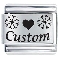 Italian Charms - snowflake love custom laser italian charm Image.
