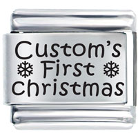 Italian Charms - first christmas custom laser italian charm Image.