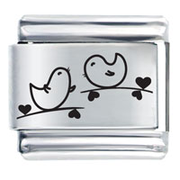 Italian Charms - chirping birds laser italian charm Image.