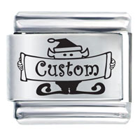 Italian Charms - custom christmas elf laser italian charm Image.