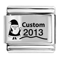 Italian Charms - custom santa claus christmas 2007 laser italian charm Image.